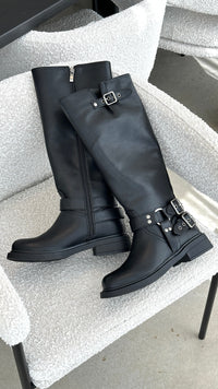 Bold Black Combat Boots - Aris-5-State of Style