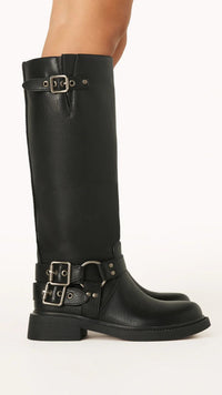 Bold Black Combat Boots - Aris-5-State of Style