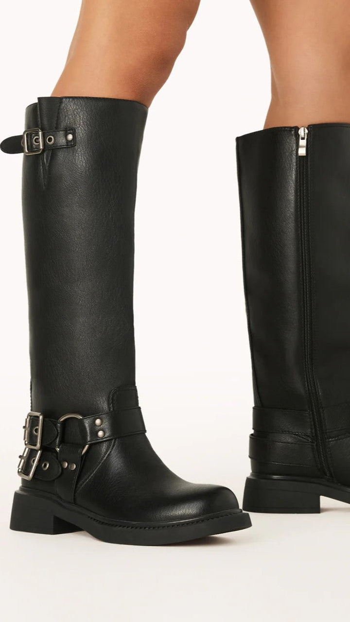 Bold Black Combat Boots - Aris-5-State of Style