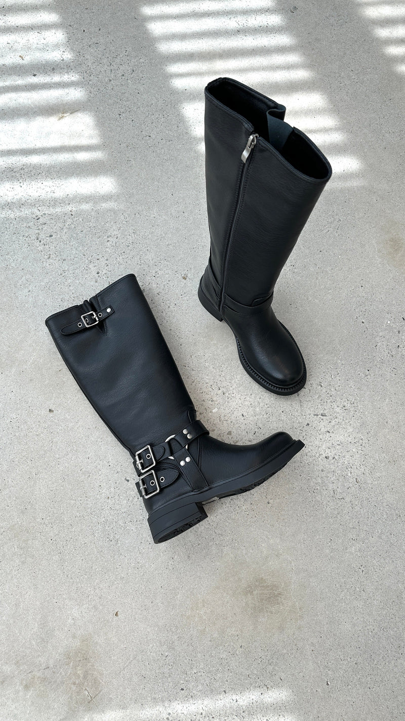 Bold Black Combat Boots - Aris-5-State of Style