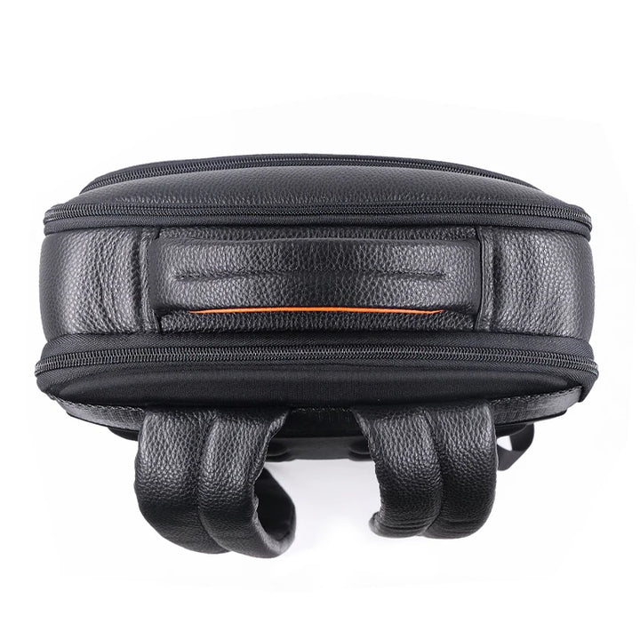 Premium Leather Backpack with Fingerprint Lock – Men’s Anti-Theft Backpack