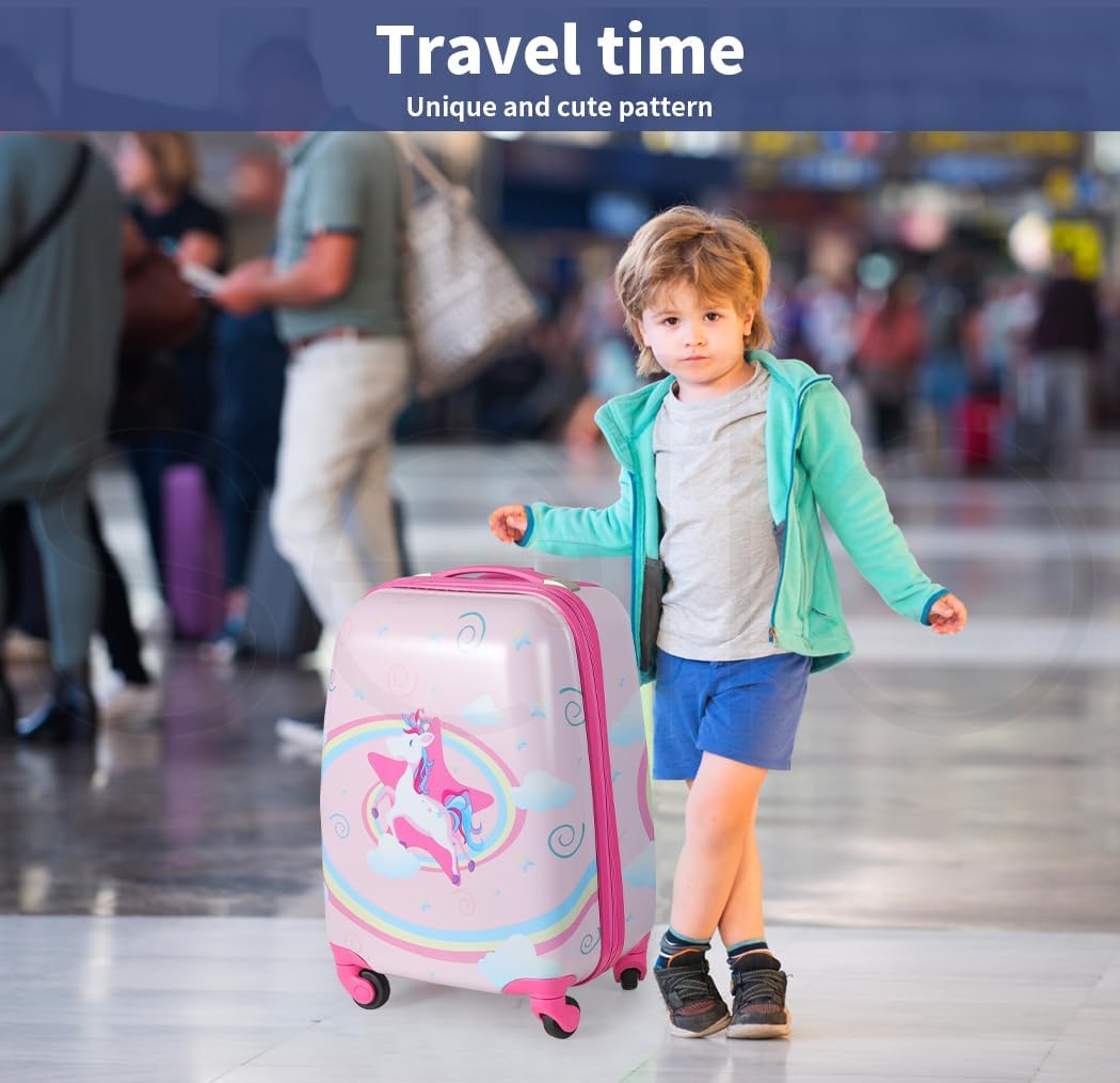 Kids 2-Piece Travel Luggage Set with Backpack – Jungle | Travel | Unicorn