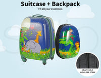 Kids 2-Piece Travel Luggage Set with Backpack – Jungle | Travel | Unicorn