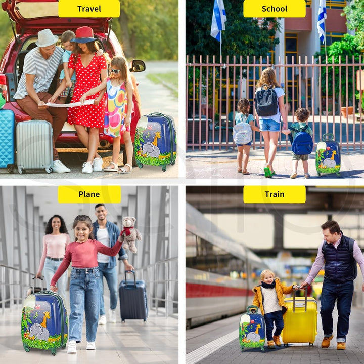 Kids 2-Piece Travel Luggage Set with Backpack – Jungle | Travel | Unicorn