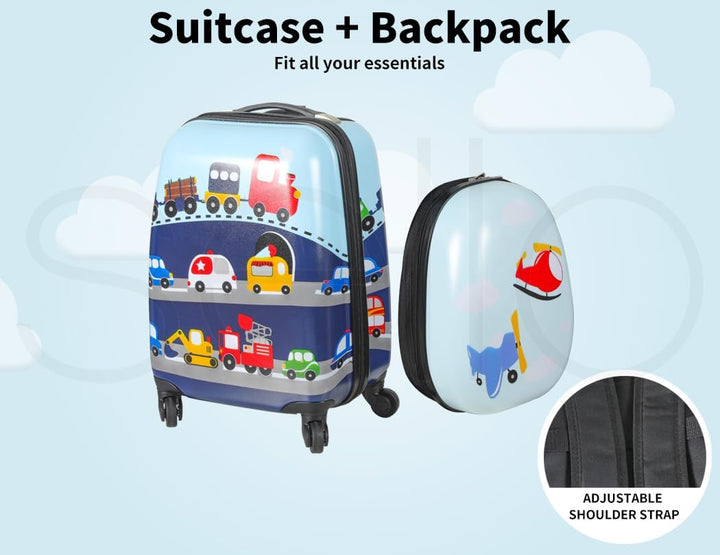 Kids 2-Piece Travel Luggage Set with Backpack – Jungle | Travel | Unicorn