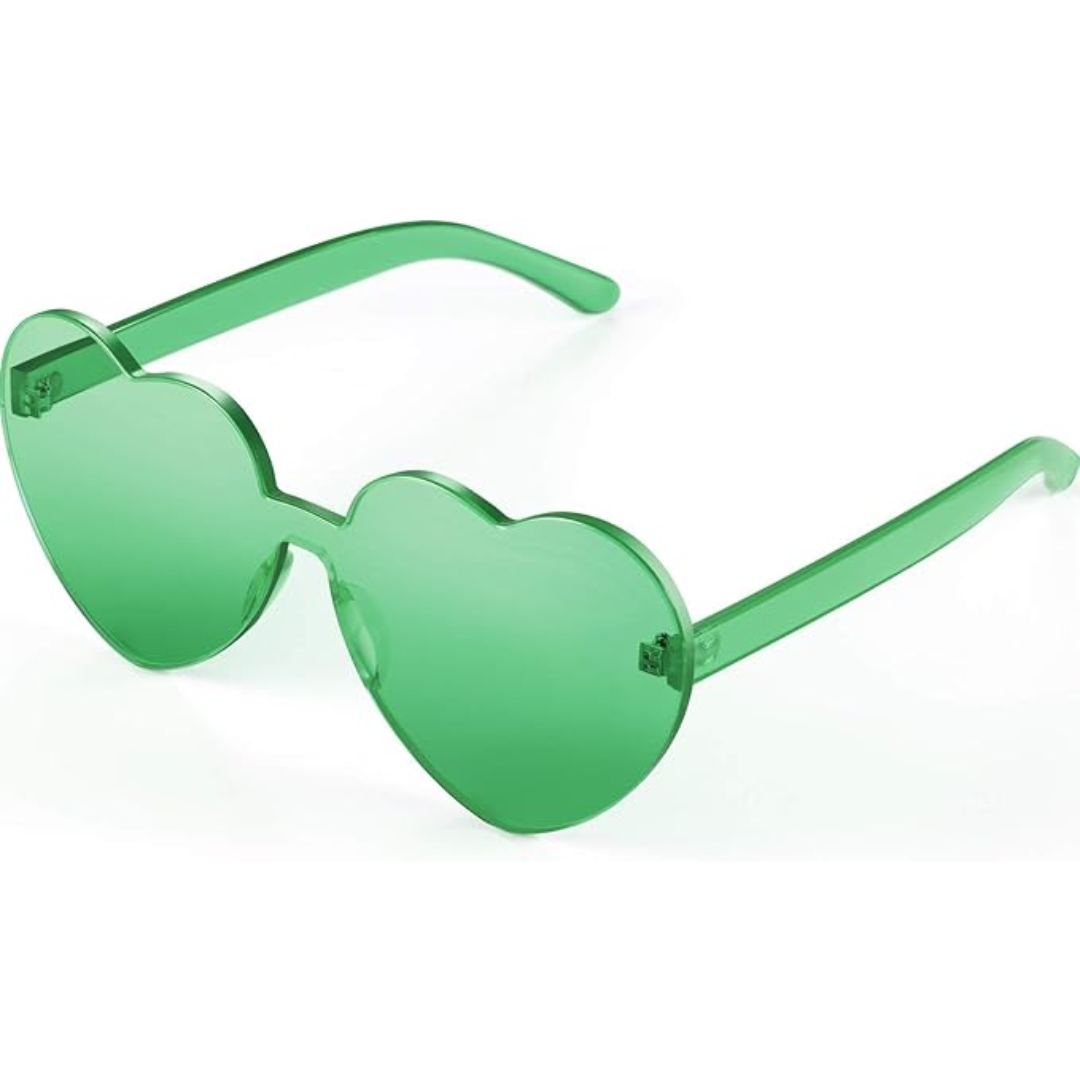 Borderless Heart-Shaped Transparent Sunglasses - Cora-Green-State of Style