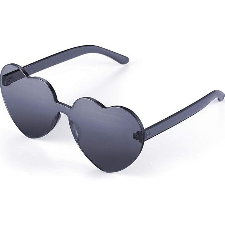 Borderless Heart-Shaped Transparent Sunglasses - Cora-Grey-State of Style