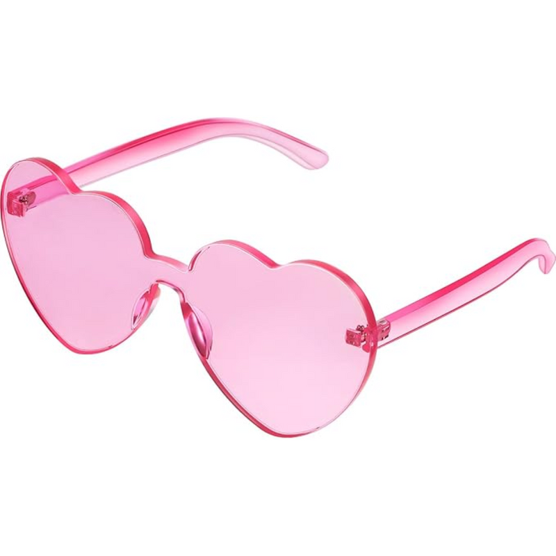 Borderless Heart-Shaped Transparent Sunglasses - Cora-Pink-State of Style