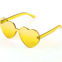 Borderless Heart-Shaped Transparent Sunglasses - Cora-Yellow-State of Style