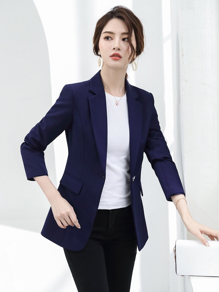 BossBlazer | Elegant & Versatile Women's Blazer-Navy Blue-M-State of Style