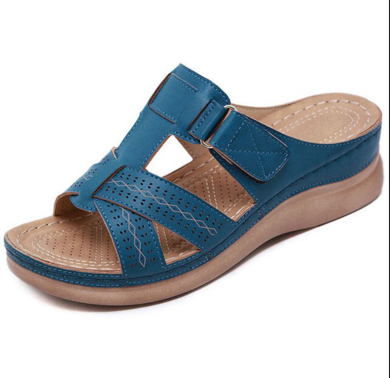 Bounzy | Classic Feminine Sandals with Retro Charm-Blue-3.5-State of Style