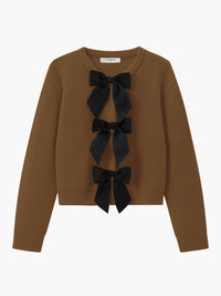 Bow Detail Women's Sweater - Isla-Brown-XS-State of Style