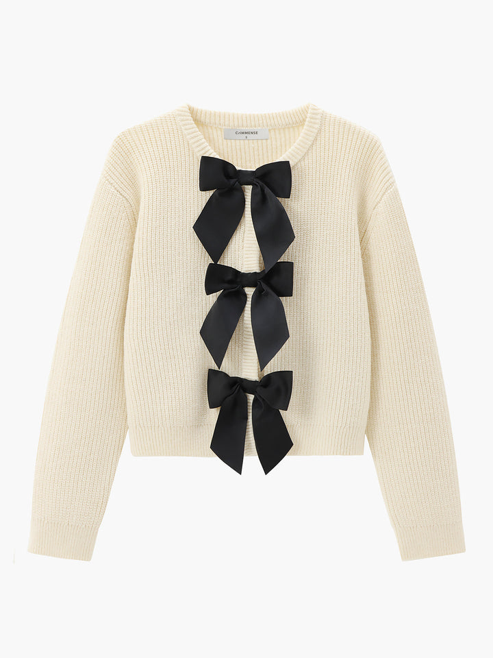 Bow Detail Women's Sweater - Isla-White-XS-State of Style