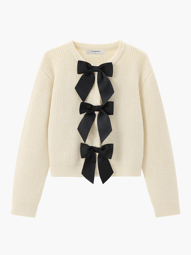 Bow Detail Women's Sweater - Isla-White-XS-State of Style
