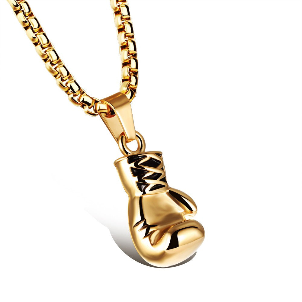 Boxing Glove Pendant Necklace | Bold Design for Men-3 cm-Gold-State of Style