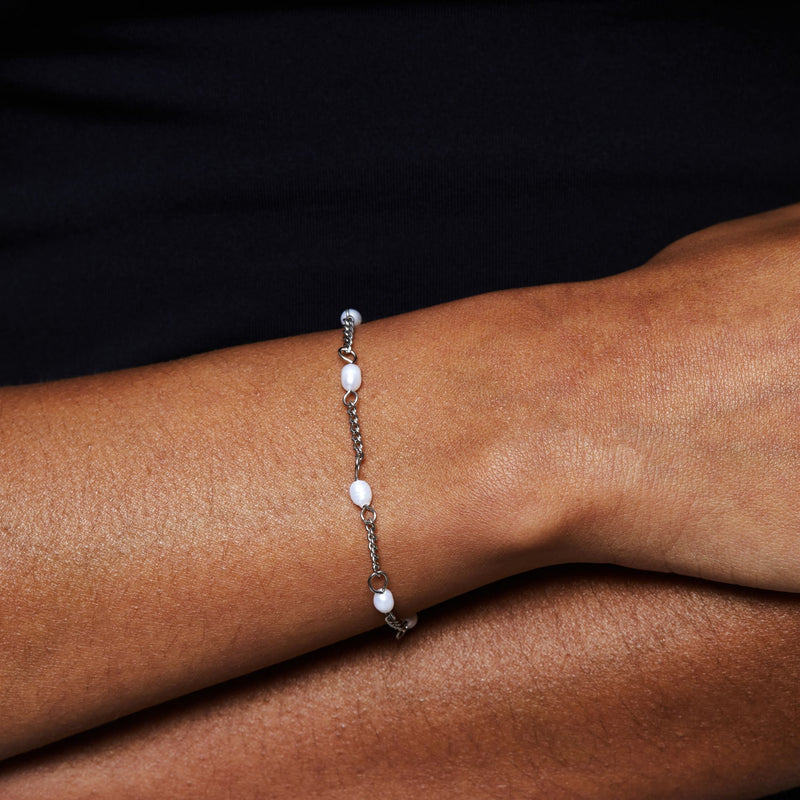 Bracelet with Freshwater Pearls - Amara-Silver-State of Style