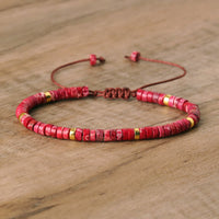 Braided Bracelet with 2.4 mm Natural Stone Rollers - Seraphina-Pink emperor stone-State of Style