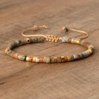 Braided Bracelet with 2.4mm Natural Stone Rollers - Seraphina-Agate-State of Style
