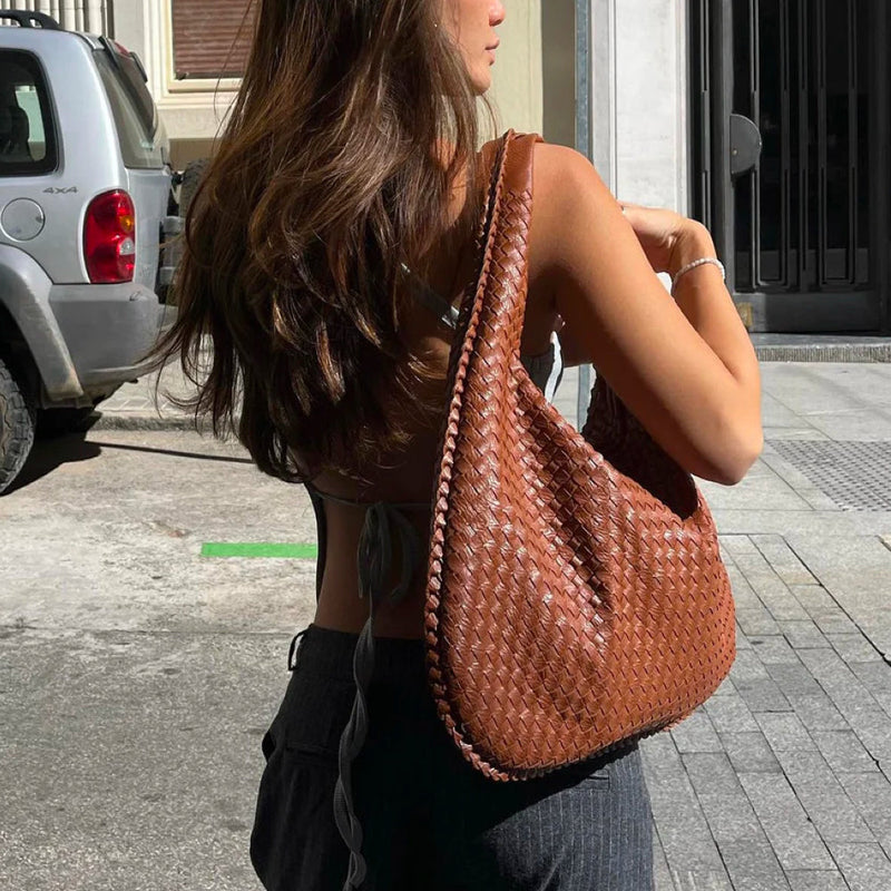 Braided Design Bag - Sophia-Brown-State of Style