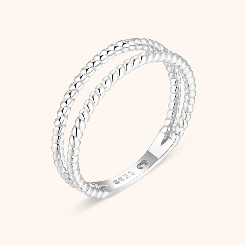 Braided Double Ring - Lina-Silver-6-State of Style