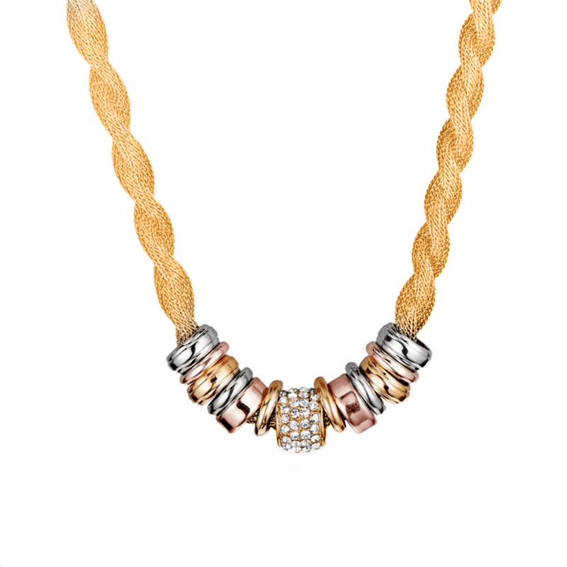 Braided Fashion Necklace - Lynora-Gold-State of Style