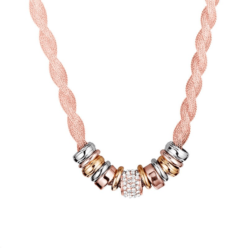 Braided Fashion Necklace - Lynora-Rose gold-State of Style