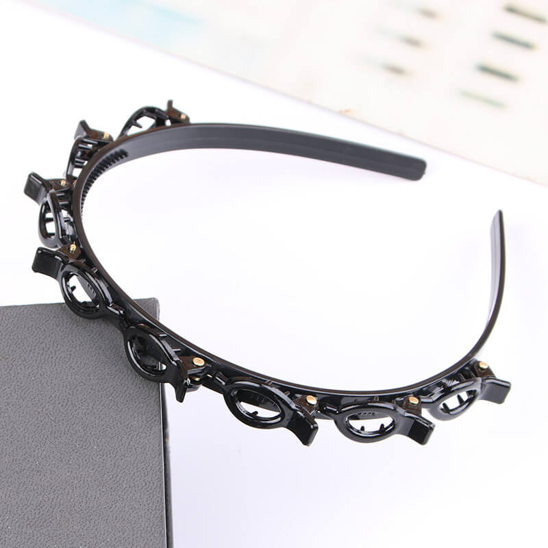 Braided Hairband with Grip – Bibi-Black-State of Style