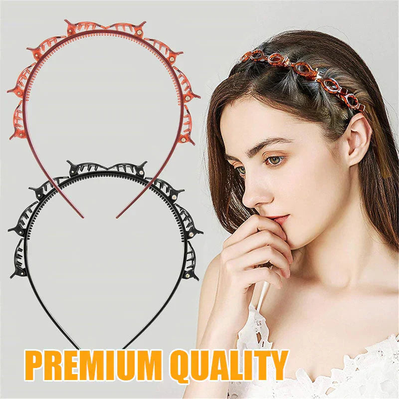 Braided Hairband with Grip – Bibi-Black-State of Style