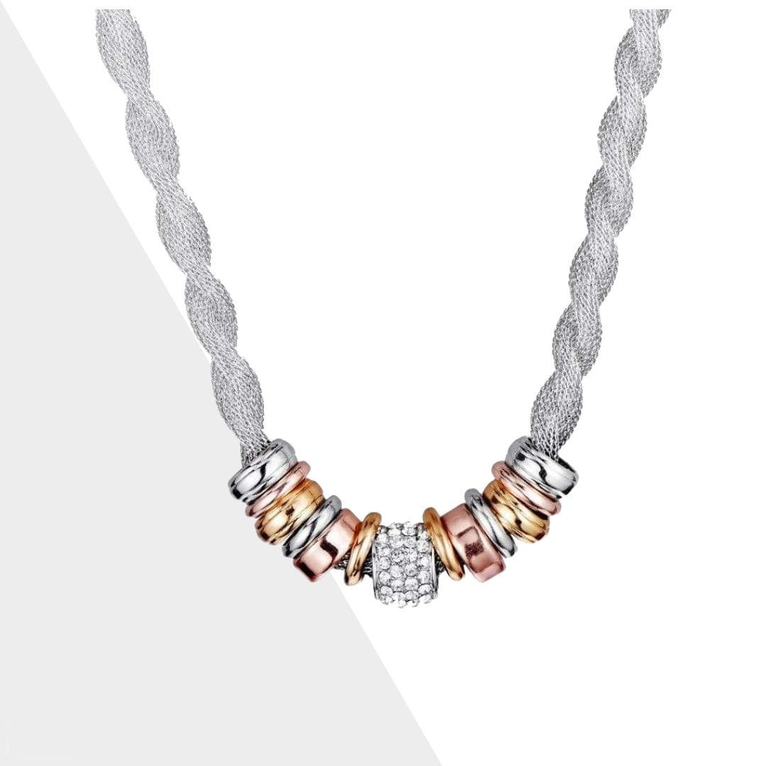 Braided Stylish Necklace - Lynora-Silver-State of Style