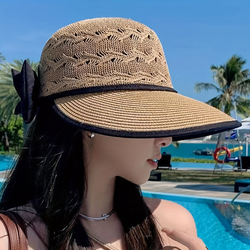 Braided Summer Hat with Bow Detail - Norah-Brown-State of Style