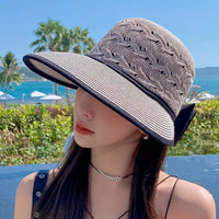Braided Summer Hat with Bow Detail - Norah-Light grey-State of Style