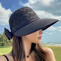 Braided Summer Hat with Bow Detail - Norah-Light grey-State of Style