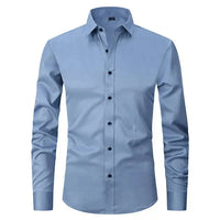 Breathable and Highly Elastic Shirt for Men - Felix-Blue (Black Buttons)-XS-State of Style