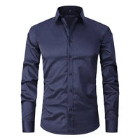 Breathable and Highly Elastic Shirt for Men - Felix-Navy White (Black Buttons)-XS-State of Style