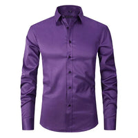 Breathable and Highly Elastic Shirt for Men - Felix-Purple (Black Buttons)-XS-State of Style