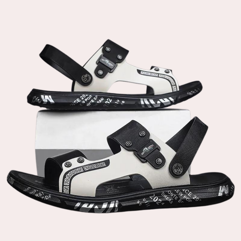 Breathable and Stylish Men's Sandals - Leandro-Brown White-6-State of Style
