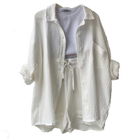 Breathable Cotton Co-Ord Set for Women – Maris-White-S-State of Style