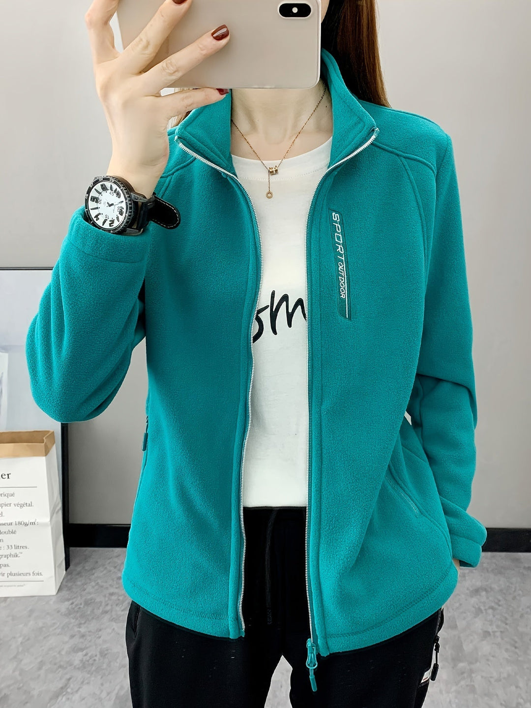 Breathable Fleece Jacket - Aurora-Green-XS-State of Style