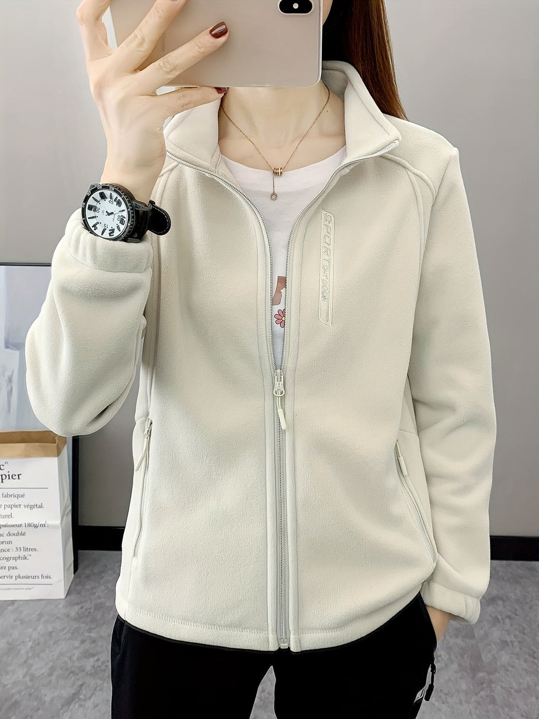 Breathable Fleece Jacket - Aurora-White-XS-State of Style
