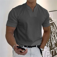 Breathable men's fitness shirt with V-neck – buy 1, get 1 free – Timo-Gray-M-State of Style