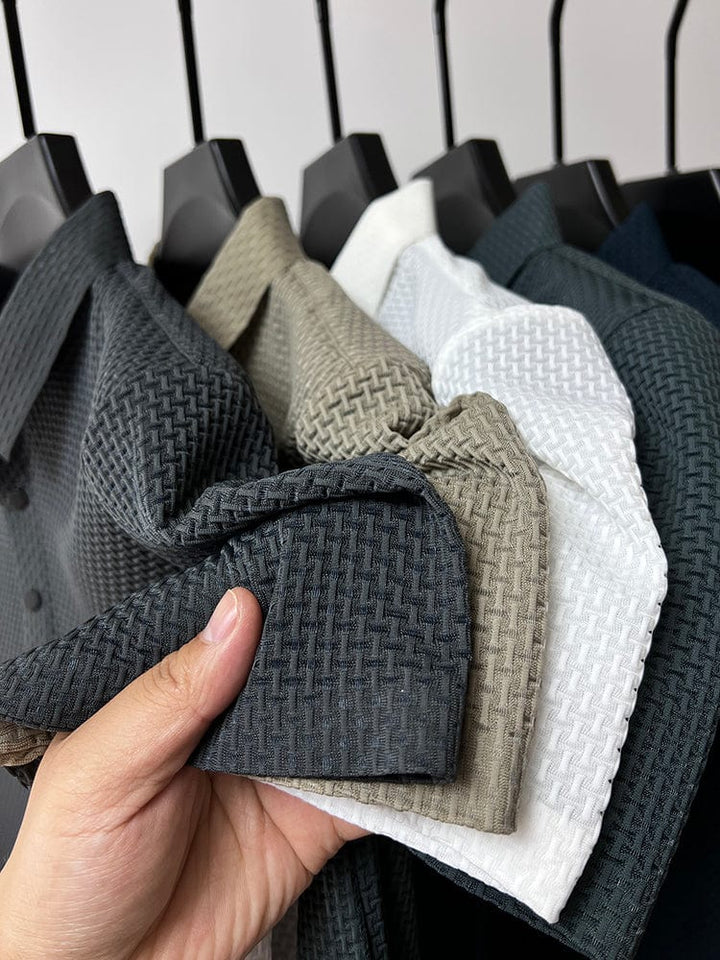 Breathable men's polo shirt with mesh details & slim fit – Milan-Gray-XS-State of Style