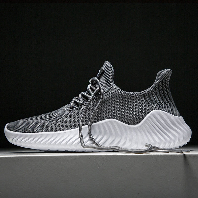 Breathable men's running sneakers with mesh upper – Niko-Black-6-State of Style