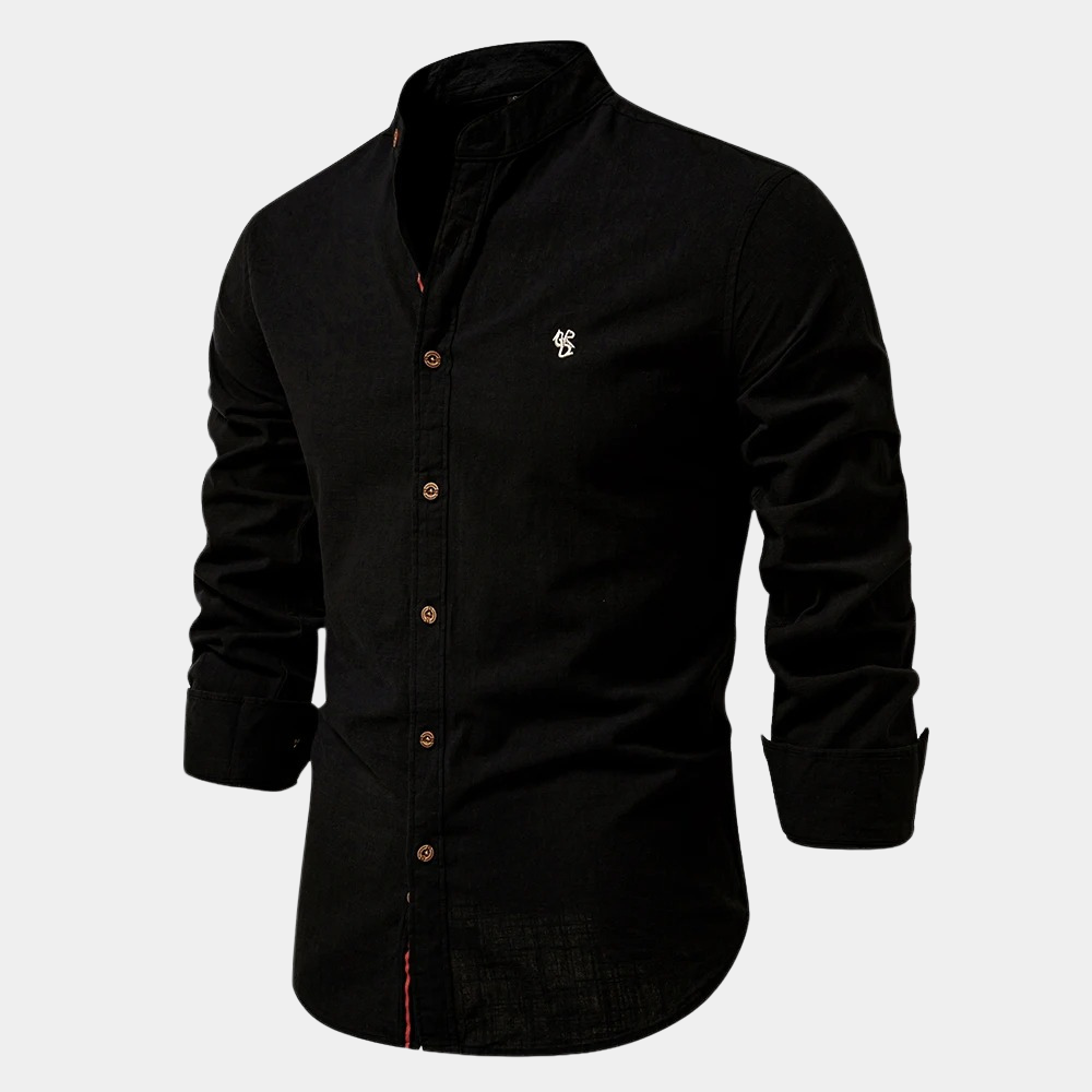 Breathable men's shirt for summer - Noah-Black-S-State of Style