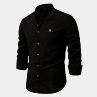 Breathable men's shirt for summer - Noah-Black-S-State of Style