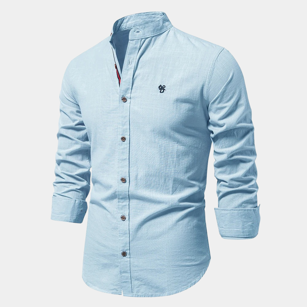 Breathable men's shirt for summer - Noah-Light blue-S-State of Style