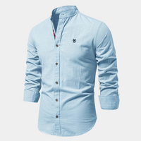 Breathable men's shirt for summer - Noah-Light blue-S-State of Style