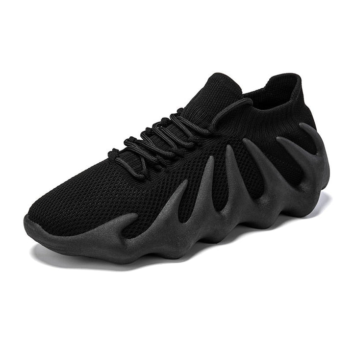 Breathable mesh sneakers - Milo-Black-3-State of Style