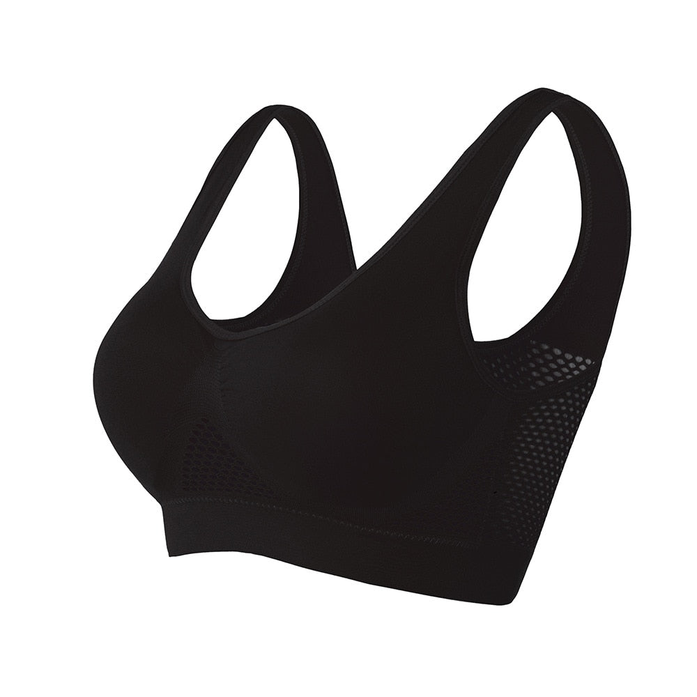 Breathable Mesh Sports Bra – Sofia-Black-S-State of Style