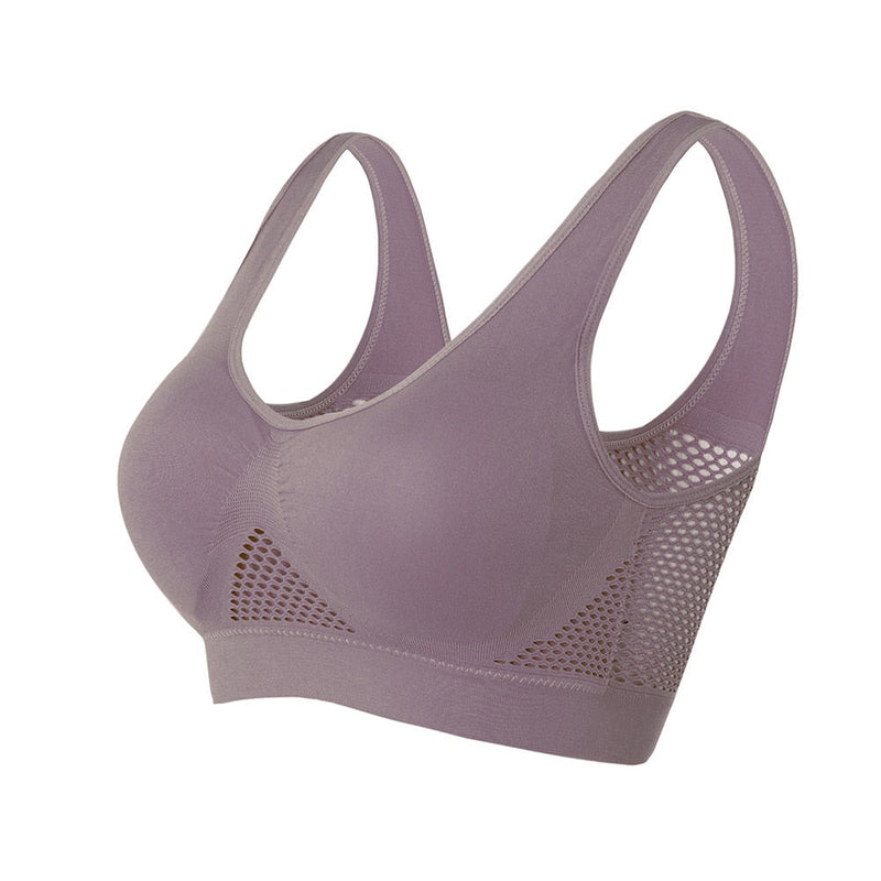 Breathable Mesh Sports Bra – Sofia-Khaki-S-State of Style