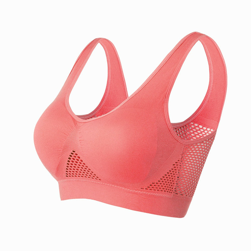 Breathable Mesh Sports Bra – Sofia-Red-S-State of Style